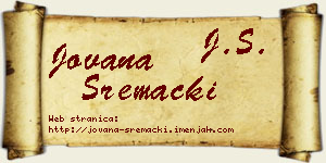 Jovana Sremački vizit kartica